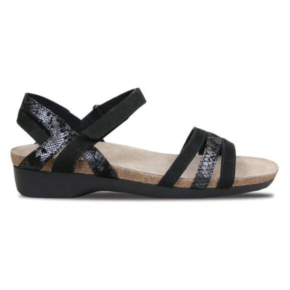NEW MUNRO Suede Summer Comfort Sandals black combo for women 462TN - Picture 8 of 9